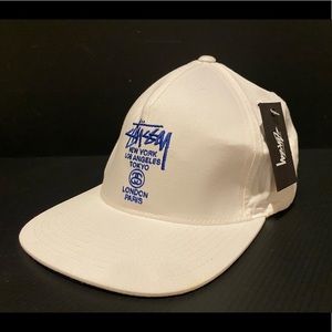 Stussy World Tour SU16 Snapback Cap White